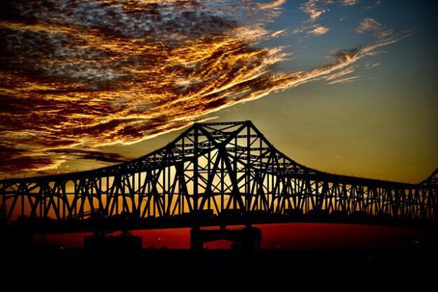 Baton Rouge bridge over river