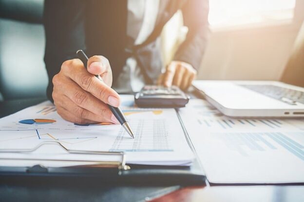accountant working on documents